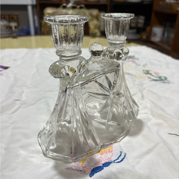 Vintage Anchor Hocking Clear Glass Candle Holder - Picture 3 of 8